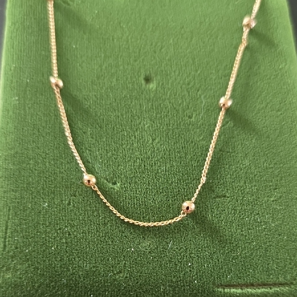 Elegant 24" Gold Tone Beaded Necklace